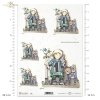 Papier ryżowy decoupage - aniołek, Aniołkowo, Dorota Marciniak, kot, ptak, R0161